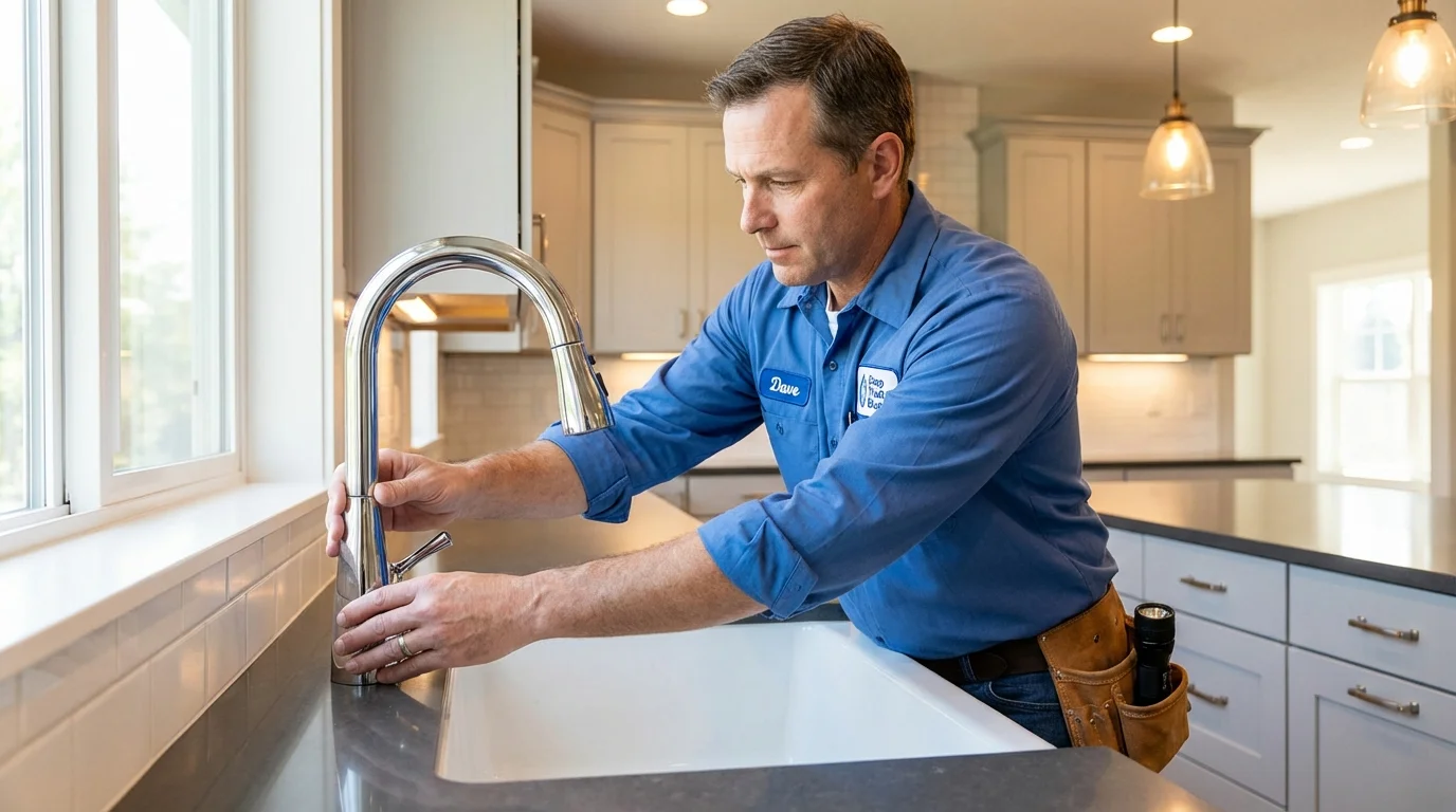 Kitchen faucet installation by Johns Plumbing LLC in Hudson